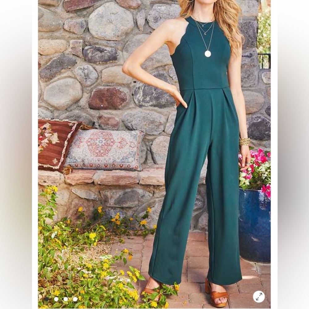 Altar’d State forrest green sleeveless jumpsuit